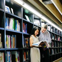Students in library